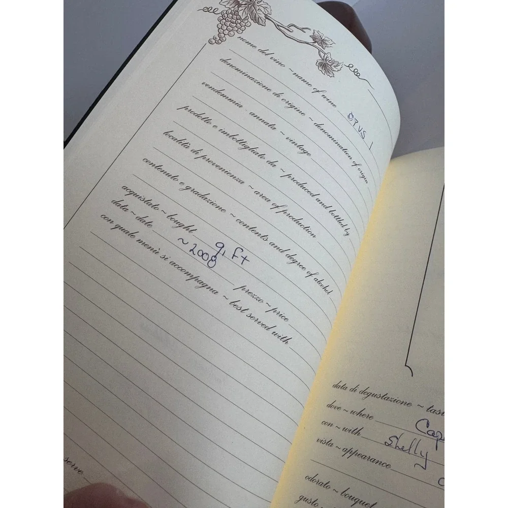 Wine Tasting Journal Made in Italy Wine Enthusiast Hardcover Book‎ of Wines